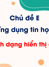 Chủ đề E - Bài 4. Định dạng hiển thị dữ liệu số